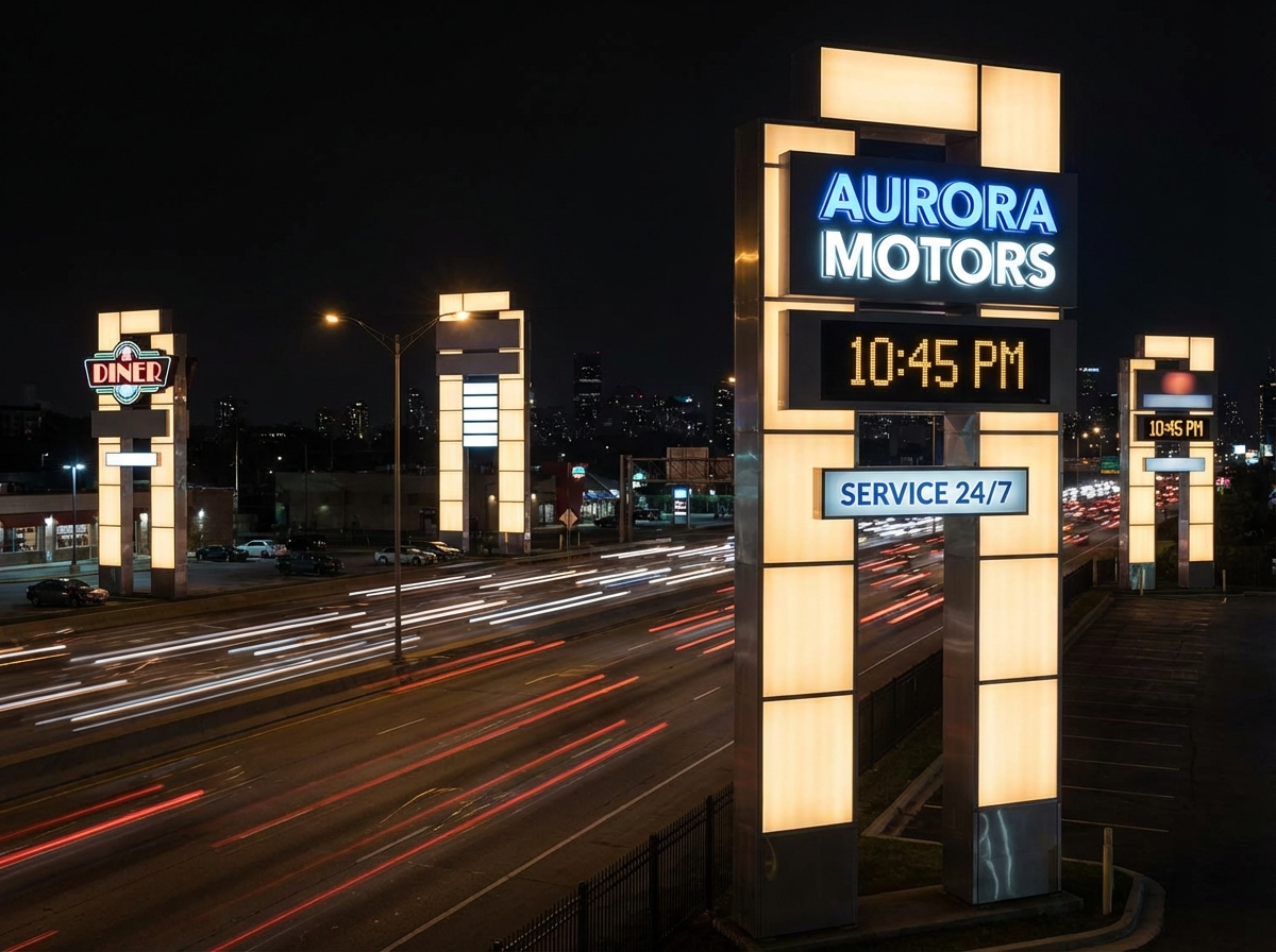 illuminated pylon signs