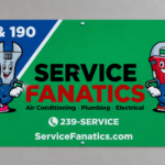 Service Fanatics business sign replacement in Cape Coral featuring updated brand colors and professional exterior signage.